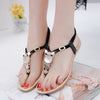 Sandals elastic t-strap bohemia beaded owl slipper flat sandals women summer shoes flip flop - Sabreeonline
