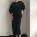 Spring New Elegant Office Ladies Bodycon Dress Fashion Sexy Solid Color Dress Women Slim Midi Dress Vestidos OL  Clothes - Sabreeonline