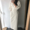 Spring New Elegant Office Ladies Bodycon Dress Fashion Sexy Solid Color Dress Women Slim Midi Dress Vestidos OL  Clothes - Sabreeonline