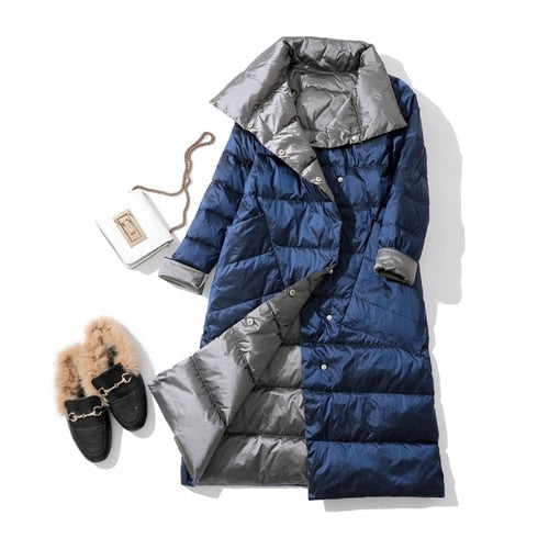 Winter Women Turtleneck Coat Double Sided - Sabreeonline