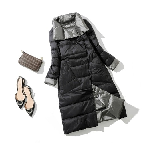 Winter Women Turtleneck Coat Double Sided - Sabreeonline