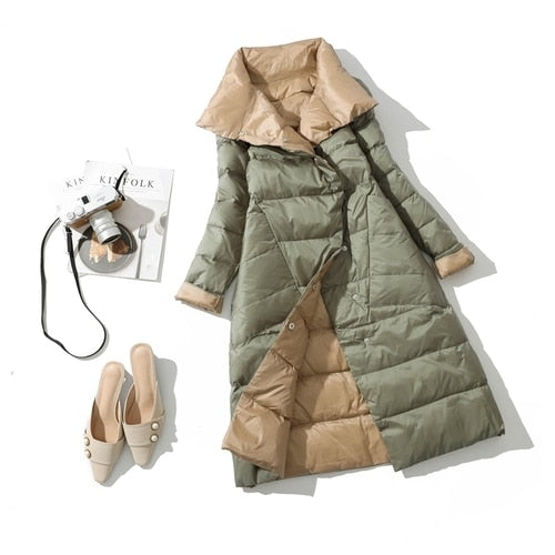 Winter Women Turtleneck Coat Double Sided - Sabreeonline