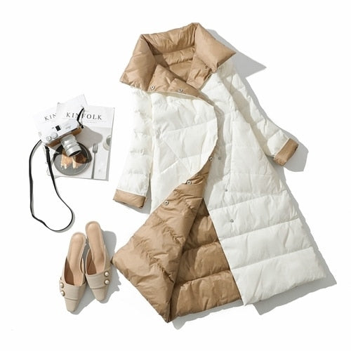 Winter Women Turtleneck Coat Double Sided - Sabreeonline