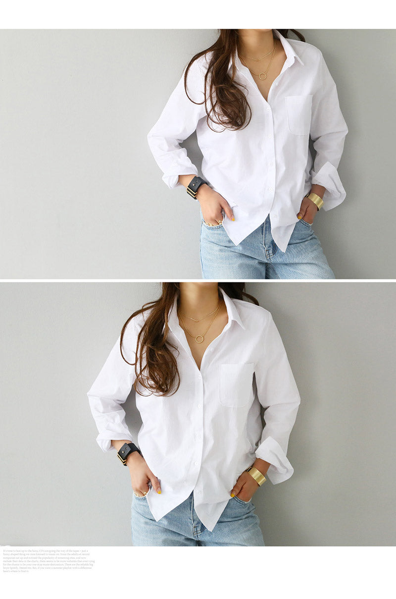 Women White Casual Long Sleeve Blouse - Sabreeonline