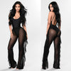 Ruffle Sheer Wide Leg Pants Bikini Cover Up - Sabreeonline