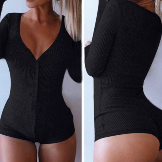 Bodysuit Jumpsuit Cotton Button - Sabreeonline