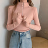 Women Zipper Turtleneck Winter Basic - Sabreeonline