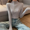 Women Zipper Turtleneck Winter Basic - Sabreeonline