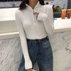 Women Zipper Turtleneck Winter Basic - Sabreeonline