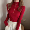 Women Zipper Turtleneck Winter Basic - Sabreeonline