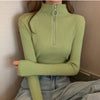 Women Zipper Turtleneck Winter Basic - Sabreeonline