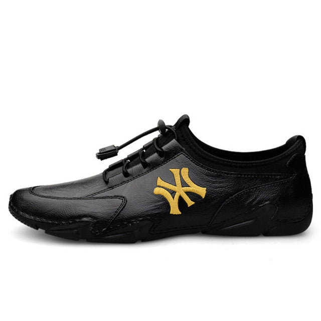 Genuine Leather Men Sneakers Softy Luxury brand shoes for Men Loafers Moccasins Driving Shoes - Sabreeonline