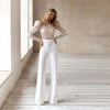 Long Sleeve Mesh High Waist Elegant Sequin Tracksuit - Sabreeonline