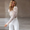 Long Sleeve Mesh High Waist Elegant Sequin Tracksuit - Sabreeonline