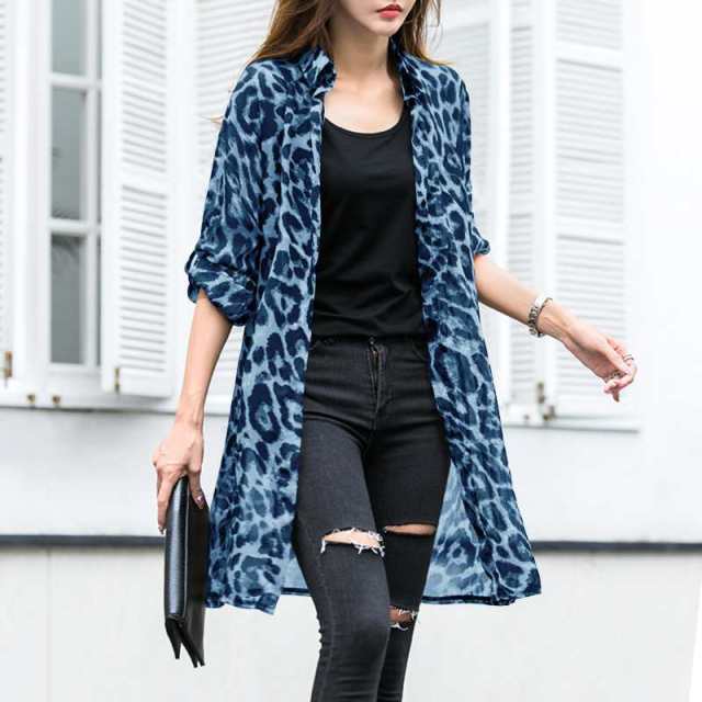 Leopard Cardigans Casual Cape Female - Sabreeonline