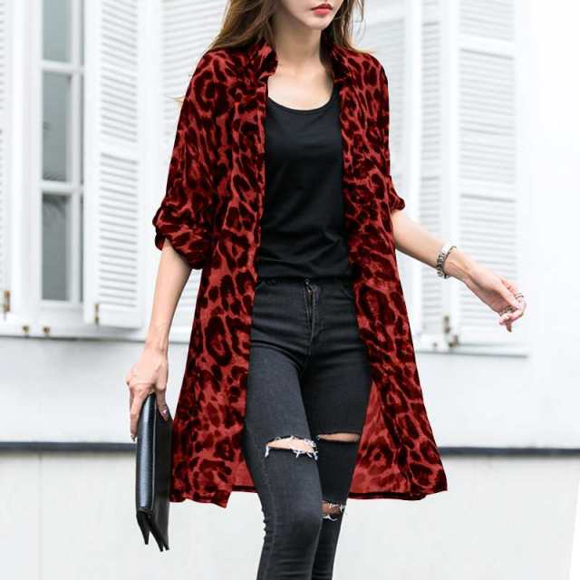 Leopard Cardigans Casual Cape Female - Sabreeonline