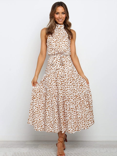 Summer Long Dress Polka Dot Casual Dresses - Sabreeonline