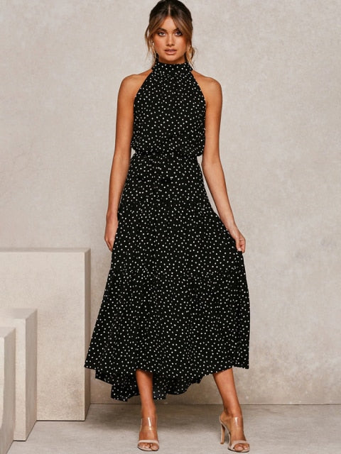 Summer Long Dress Polka Dot Casual Dresses - Sabreeonline