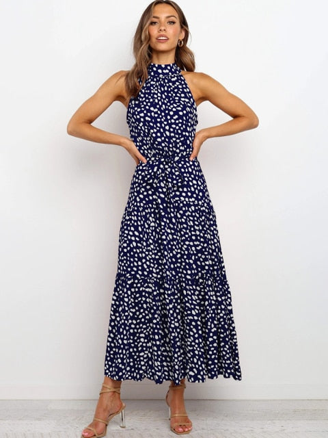 Summer Long Dress Polka Dot Casual Dresses - Sabreeonline