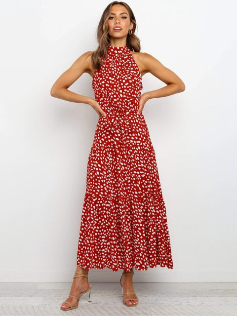 Summer Long Dress Polka Dot Casual Dresses - Sabreeonline