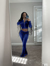 Casual Sports Set Solid Velvet Two Piece Set - Sabreeonline