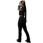 Casual Sports Set Solid Velvet Two Piece Set - Sabreeonline