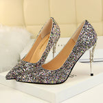 Glitter Sequins Gold Luxury Hight Heels - Sabreeonline
