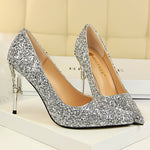 Glitter Sequins Gold Luxury Hight Heels - Sabreeonline