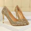 Glitter Sequins Gold Luxury Hight Heels - Sabreeonline