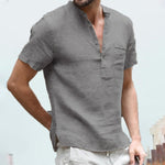 Summer New Men Short-Sleeved T-shirt Cotton and Linen Led Casual Men&#39;s T-shirt Shirt Male  Breathable S-3XL - Sabreeonline