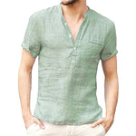 Summer New Men Short-Sleeved T-shirt Cotton and Linen Led Casual Men&#39;s T-shirt Shirt Male  Breathable S-3XL - Sabreeonline