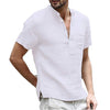 Summer New Men Short-Sleeved T-shirt Cotton and Linen Led Casual Men&#39;s T-shirt Shirt Male  Breathable S-3XL - Sabreeonline