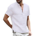 Summer New Men Short-Sleeved T-shirt Cotton and Linen Led Casual Men&#39;s T-shirt Shirt Male  Breathable S-3XL - Sabreeonline