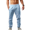 Men Cotton Linen Pants Male Autumn New Breathable Solid Color Linen Trousers Fitness Streetwear S-3XL - Sabreeonline