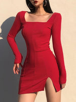 Black Knitted Ribbed Midi Dresses - Sabreeonline