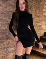 Long Sleeve Bodycon Mini Dress - Sabreeonline