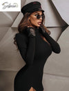 Long Sleeve Bodycon Mini Dress - Sabreeonline