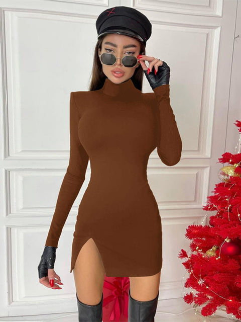 Long Sleeve Bodycon Mini Dress - Sabreeonline