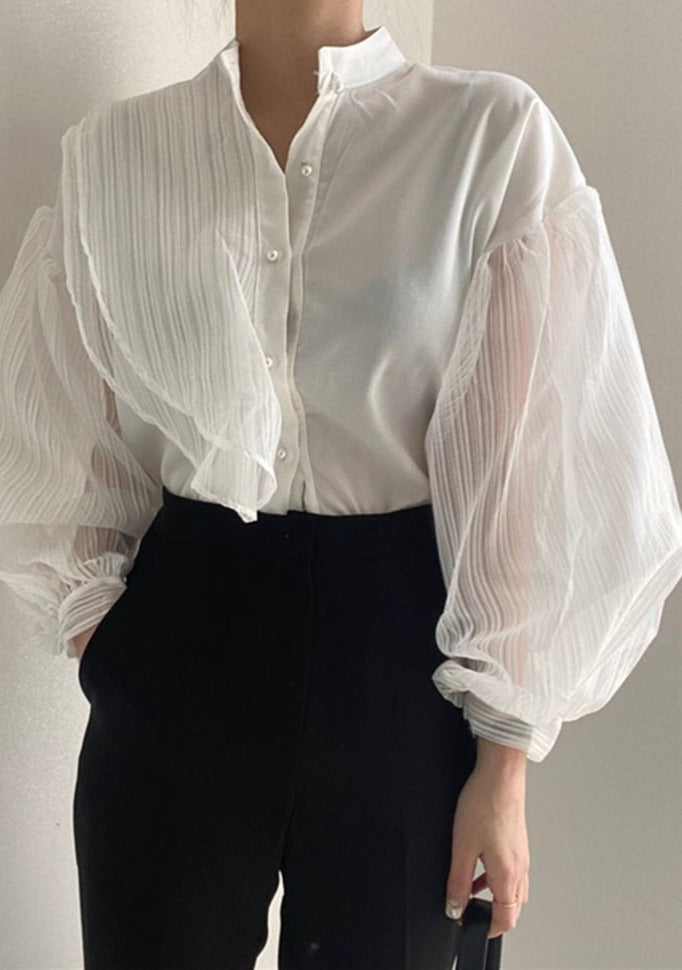 Tulle Transparent Blouse - Sabreeonline