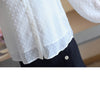 Long Sleeve White Casual Blouse - Sabreeonline