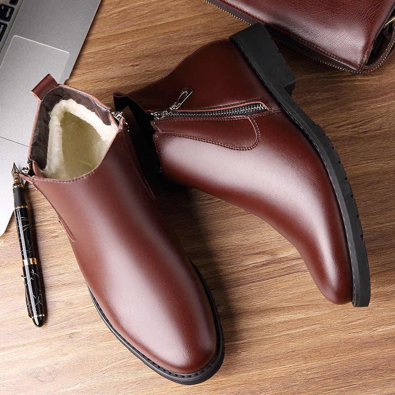 Genuine Leather Chelsea Boots Men Fashion Zipper Ankle Boots - Sabreeonline