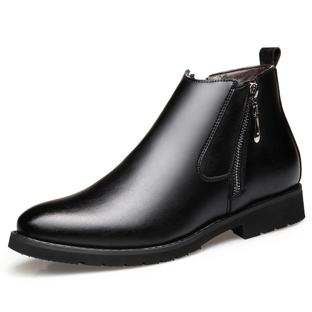 Genuine Leather Chelsea Boots Men Fashion Zipper Ankle Boots - Sabreeonline