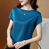 Satin Short Sleeve Blouse - Sabreeonline