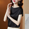 Satin Short Sleeve Blouse - Sabreeonline