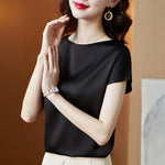 Satin Short Sleeve Blouse - Sabreeonline