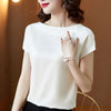 Satin Short Sleeve Blouse - Sabreeonline