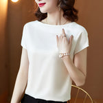 Satin Short Sleeve Blouse - Sabreeonline