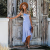 Ladies V-neck Striped Split Irregular Bohemian - Sabreeonline