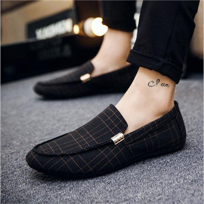Loafers Comfortable Flat Casual Shoes Men Breathable Slip-On Soft Leather Driving Shoes Moccasins - Sabreeonline