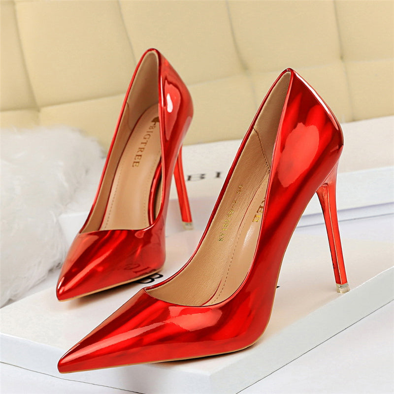 High Heels Pumps Luxury Glossy Stripper Stiletto - Sabreeonline